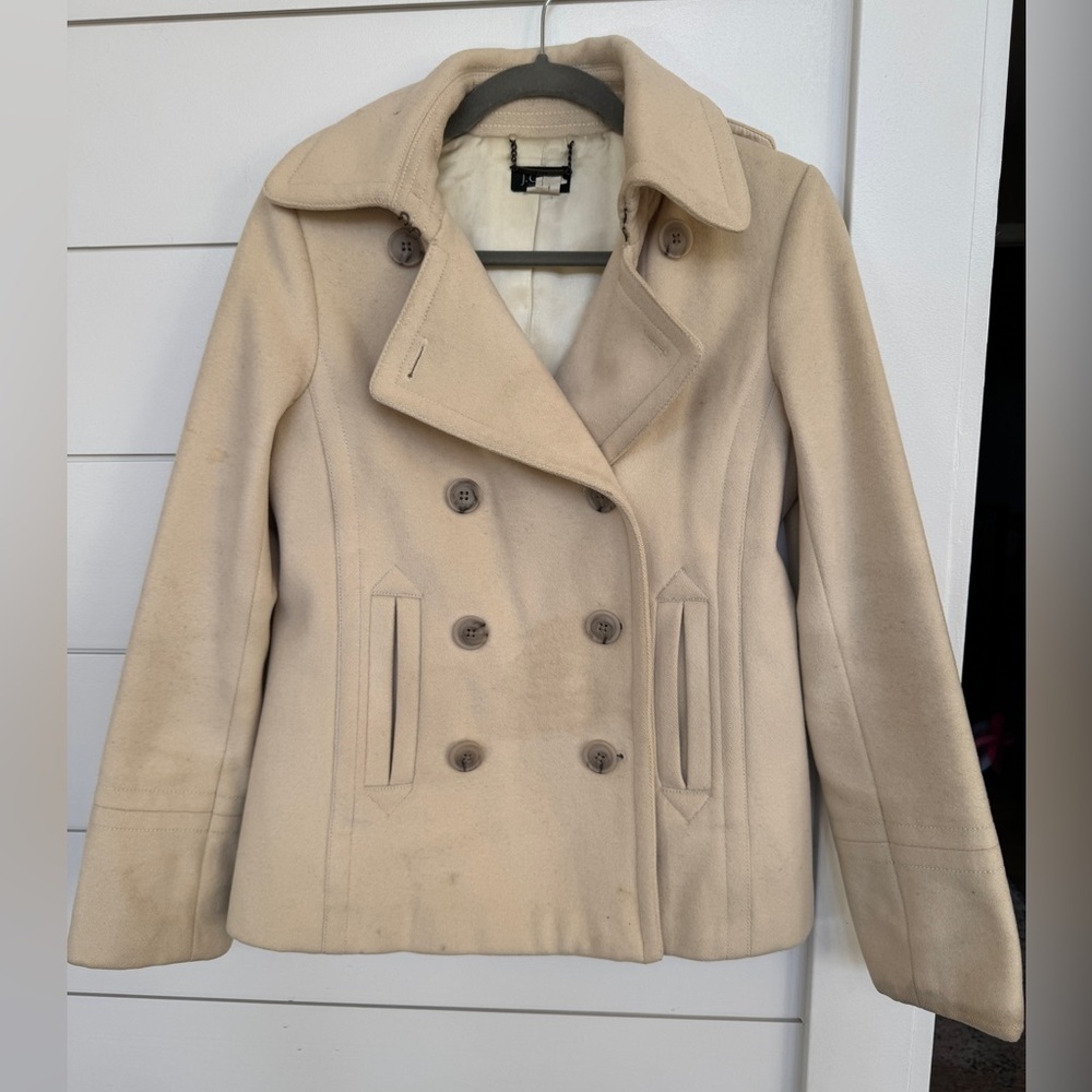 J. Crew Beige 100% Wool Peacoat
Size Small